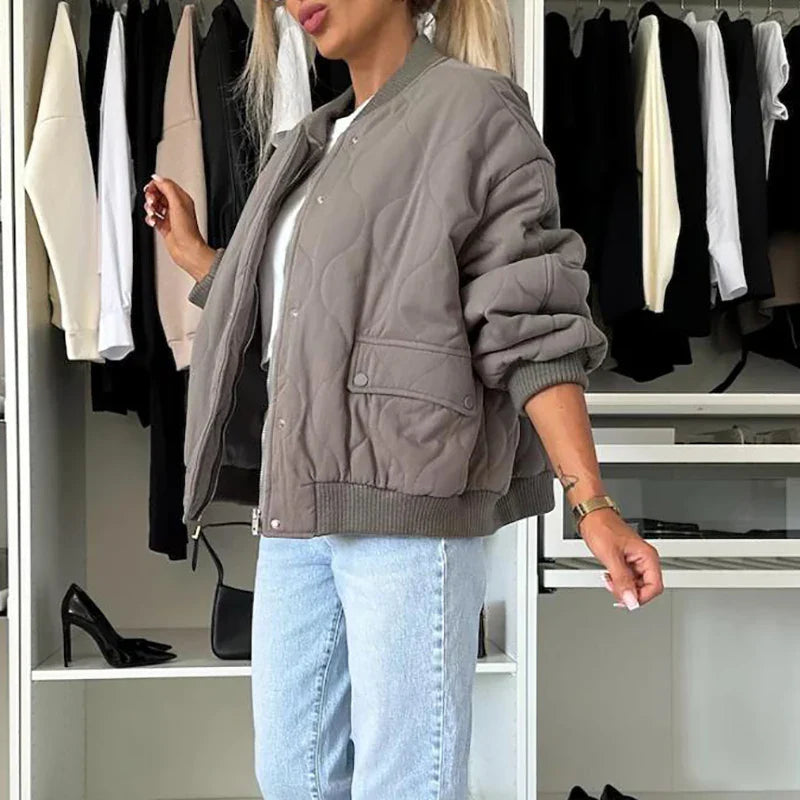 Women's quilted bomber jacket