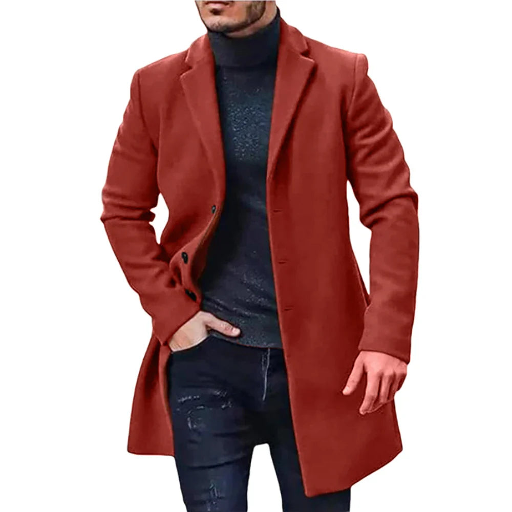 Men's classic urban tailored overcoat