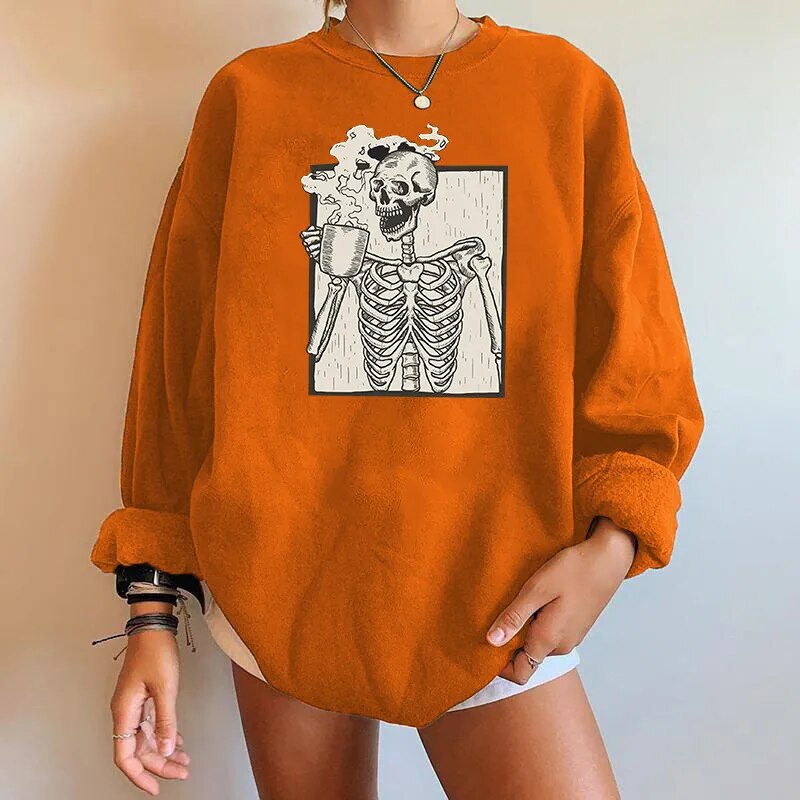 Women's oversized skeleton graphic sweatshirt