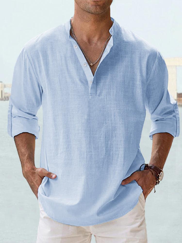 Men's casual henley shirt