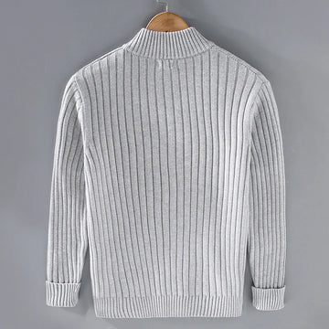 Men's ribbed knit cardigan for laid-back layering