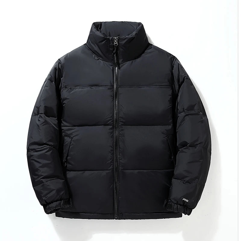 Men's puffer winter coat with stand collar