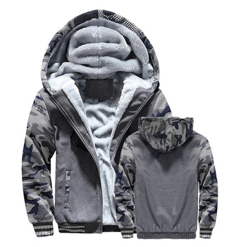 Men's fleece-lined camo hoodie for cozy casual wear