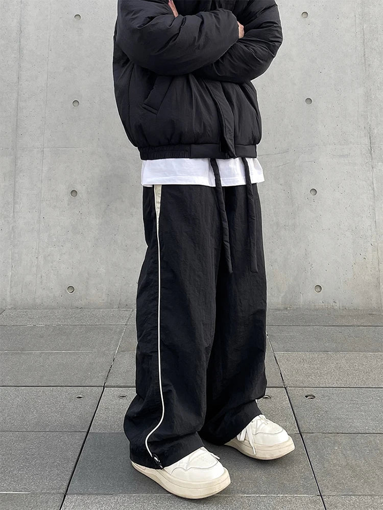 Men's streetwear chic wide leg joggers