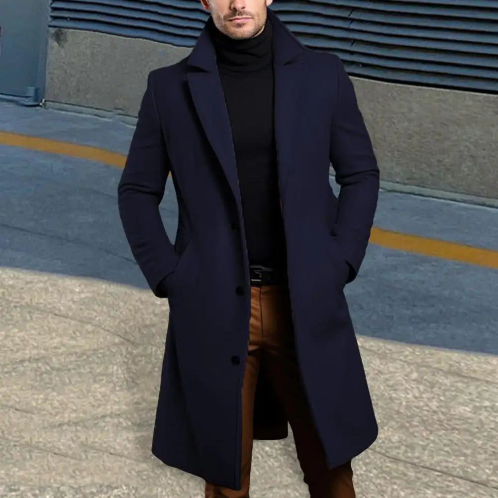 Men's long tailored overcoat