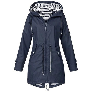 Lightweight jacket with drawstring hood for women