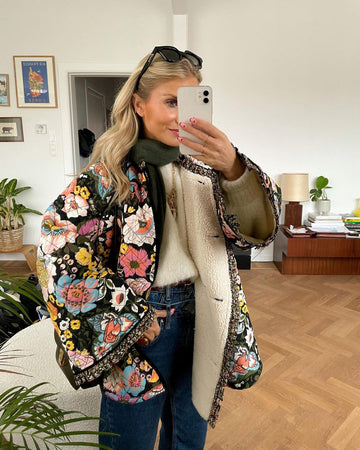 Miriam - Women's vibrant floral quilted kimono jacket