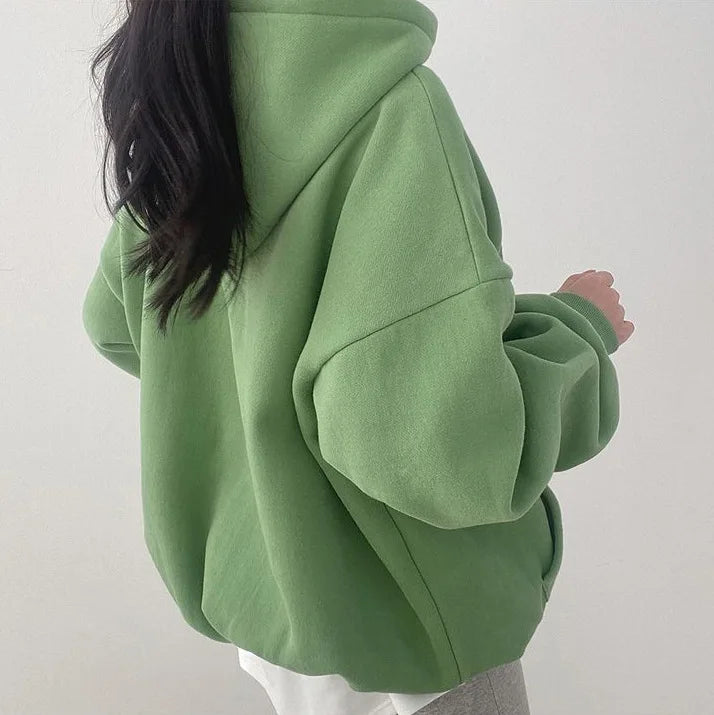 Women's dropped shoulder oversized sweater with hood