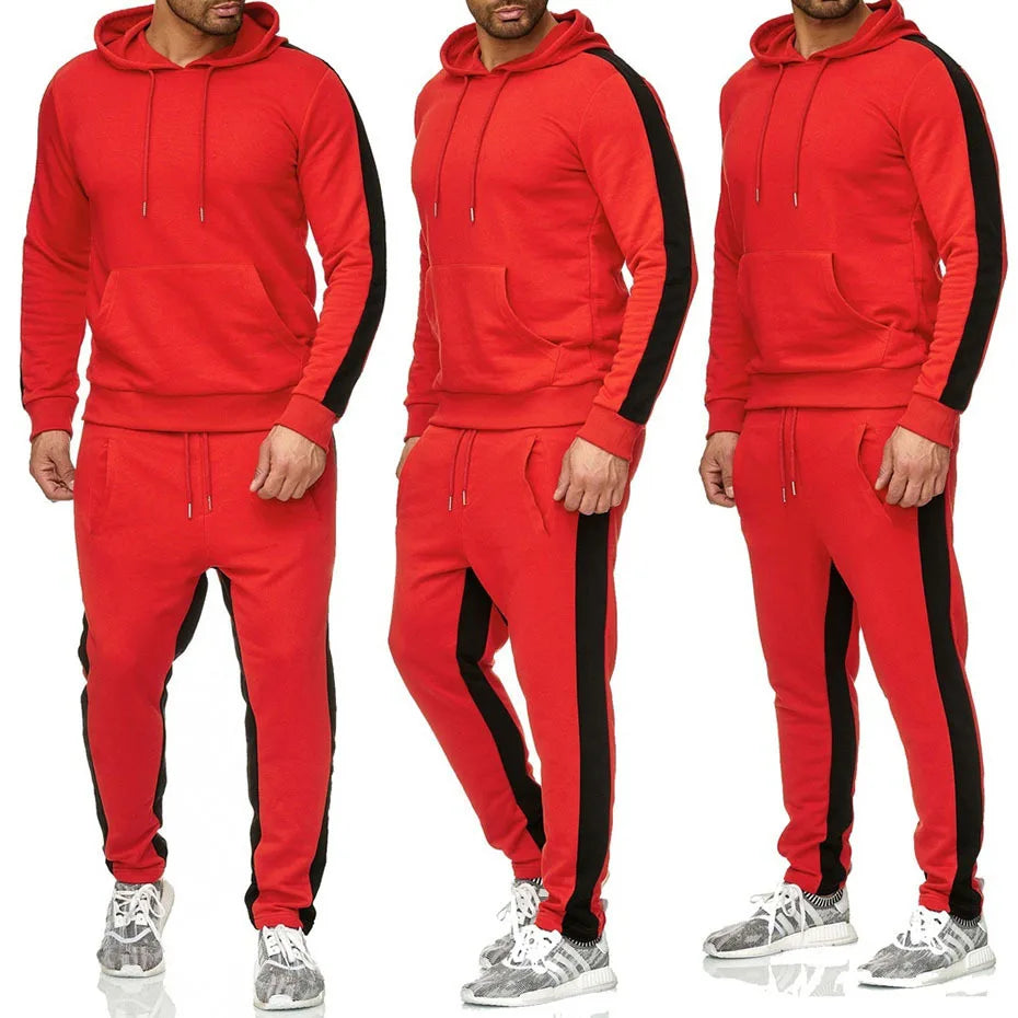 Men's 2-piece casual winter long sleeve breathable sportswear set