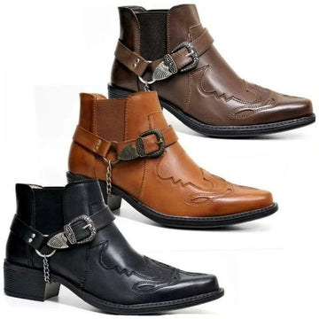 Men's casual western slip-on boots