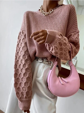 Women's elegant long-sleeve knitted tops