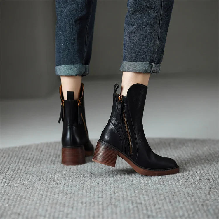 Women's leather ankle boots