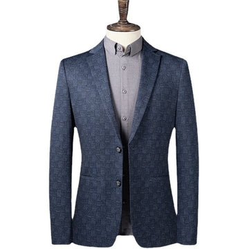 Men's slim plaid casual business blazer