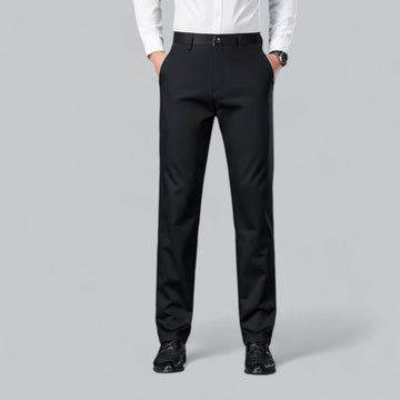 Stylish men’s loose straight trousers with high waist and zipper