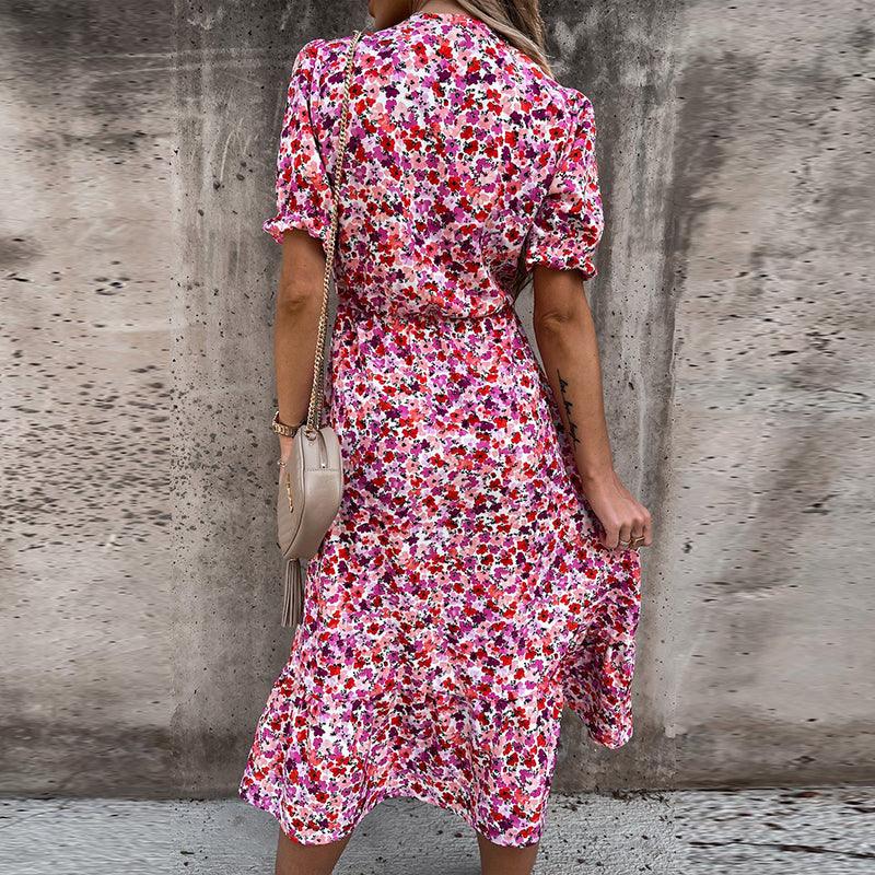 Women's floral buttoned maxi dress for vibrant summer days