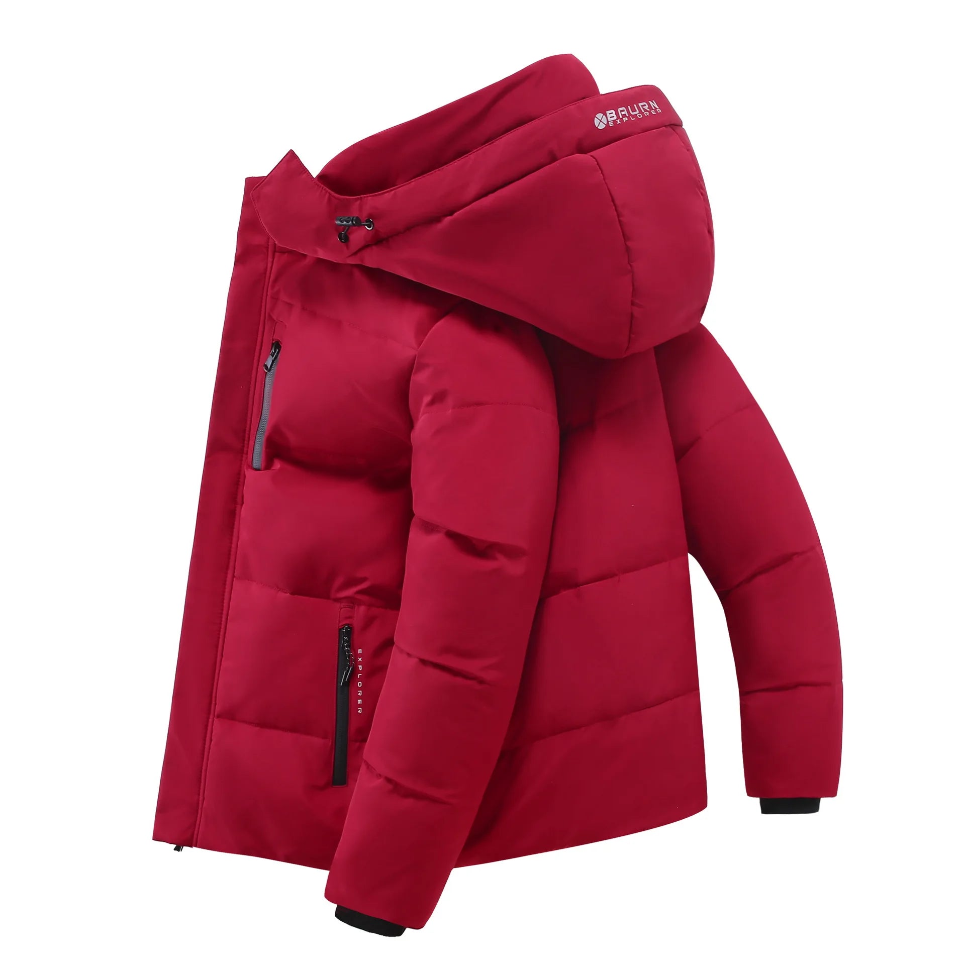 Theodore Quilted Hooded Puffer Jacket | Hip-Length Zipper Closure Jacket