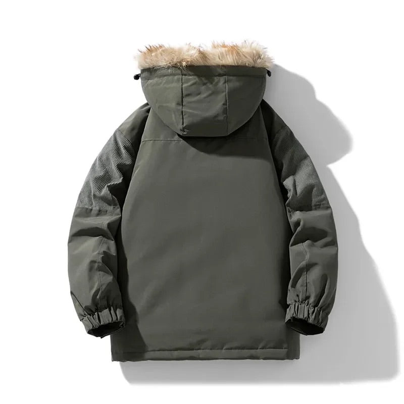 Oliver Oversized Parka Jacket | Fur Trim Hooded Flap Pockets Jacket