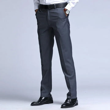 Men’s Dress Pants – Slim Fit Wool Blend – Tapered Leg – Flat Front Office Wear