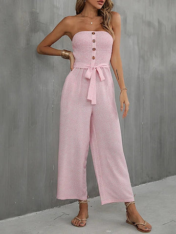 Jodi - strapless jumpsuit with belt