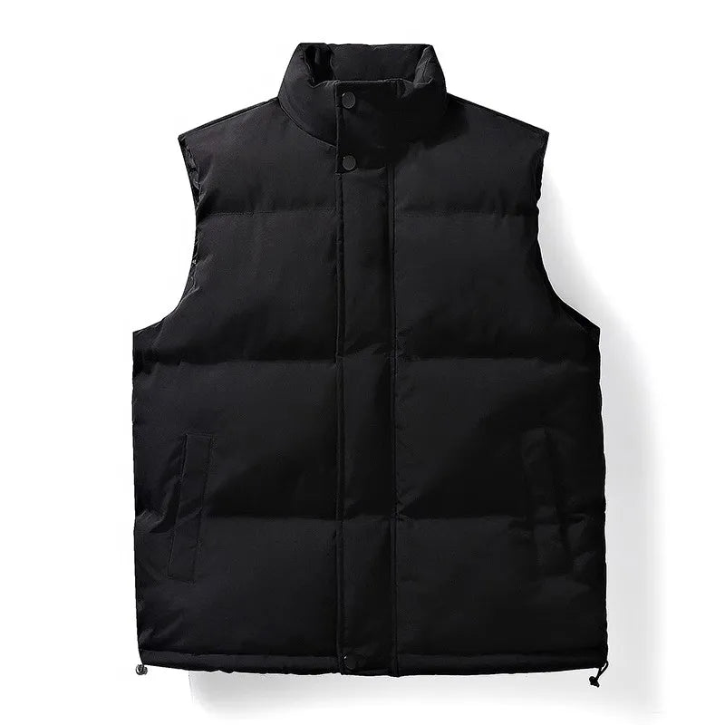 Men's sleeveless vest jackets with stand-up collar