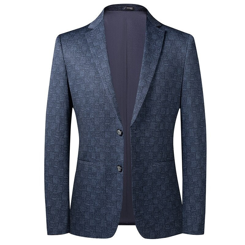 Men's slim plaid casual business blazer