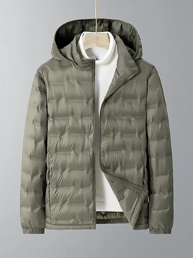 Men's casual outdoor hooded puffer jacket