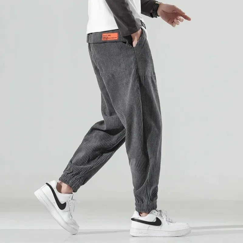 Men's casual corduroy baggy pants