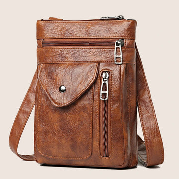 Isabella Faux Leather Structured Crossbody Bag | Multiple Pockets Crossbody Bag
