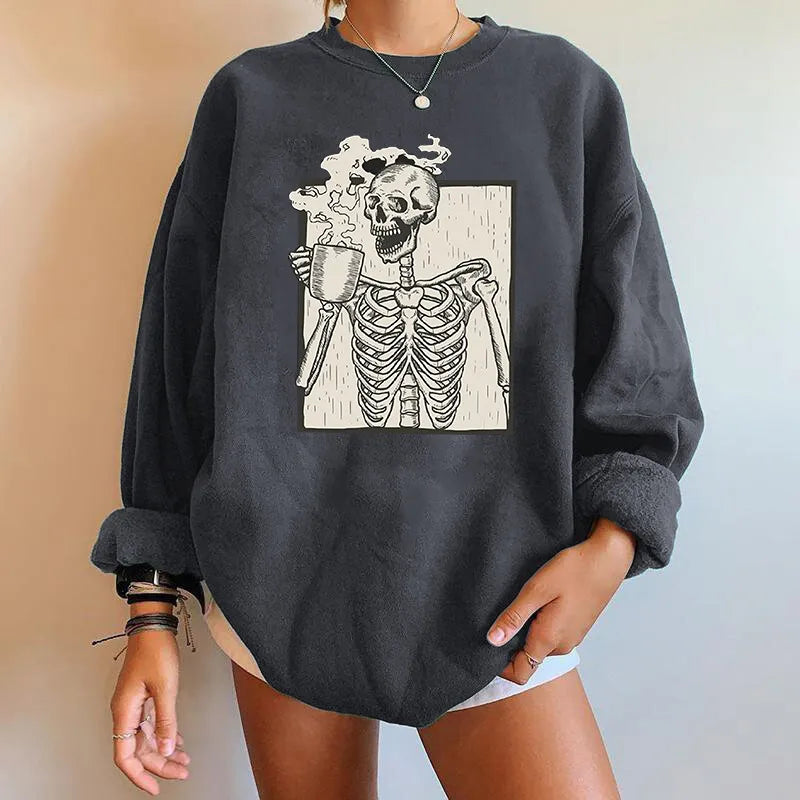 Women's oversized skeleton graphic sweatshirt