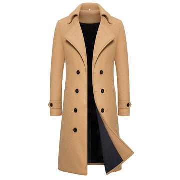 Men's winter coat with double-breasted lapel