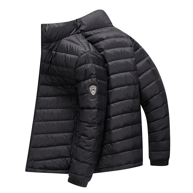 Sebastian Quilted Stand Collar Puffer Jacket | Solid Regular Fit Puffer Jacket