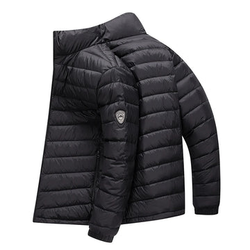 Sebastian Quilted Stand Collar Puffer Jacket | Solid Regular Fit Puffer Jacket