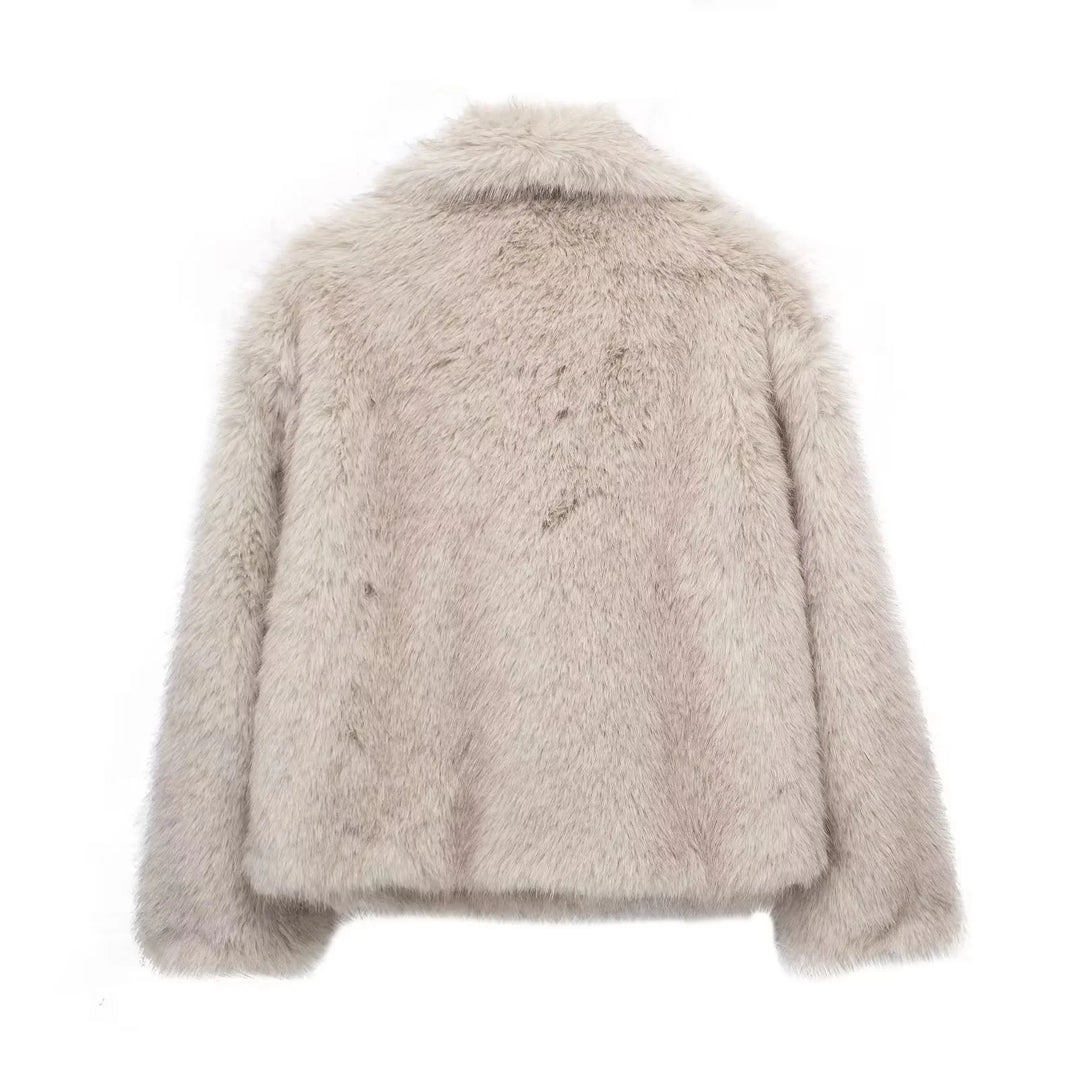 Women's oversized fur jacket