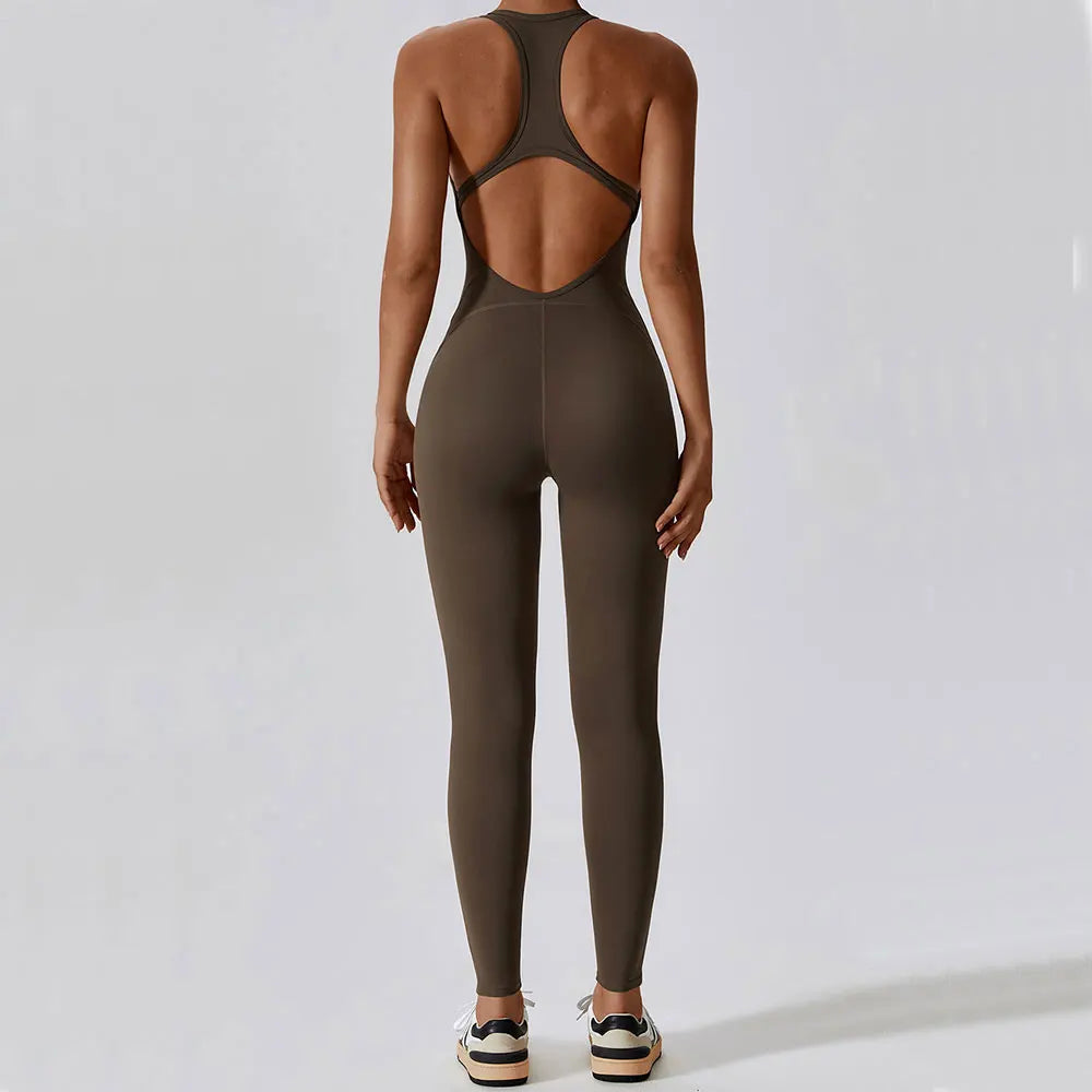 Women's yoga jumpsuit with push-up effect