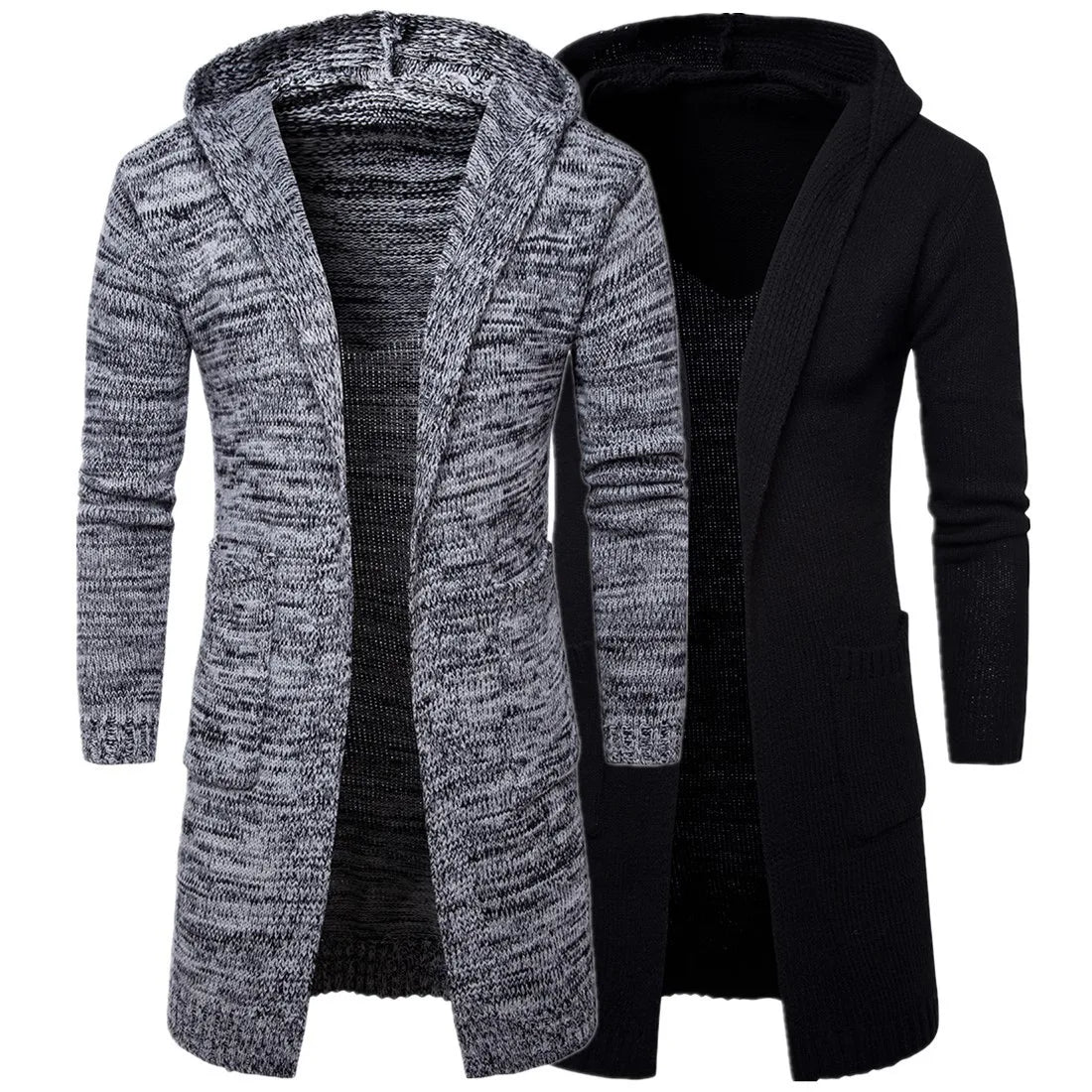 Men's casual winter cardigan with hood