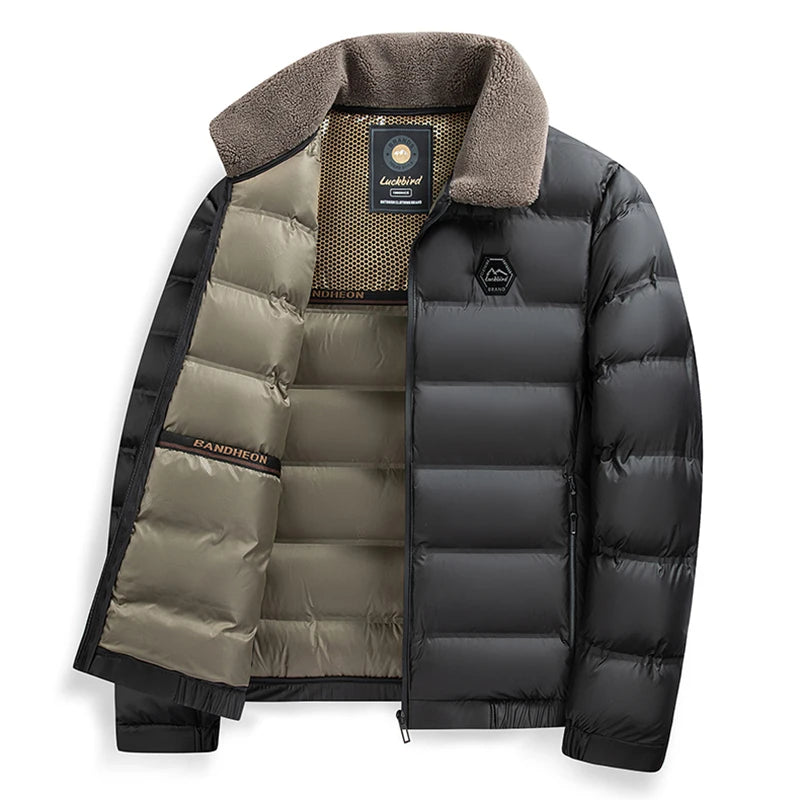 Sebastian Slim Fit Puffer Jacket | Quilted Fuzzy Collar Hip-Length Jacket
