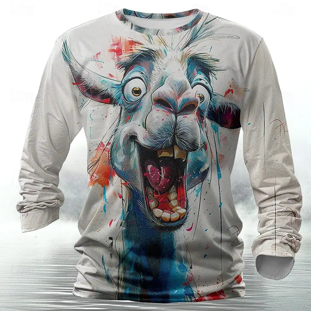 Casual 3D animal print t-shirt for men