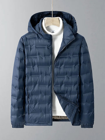 Men's casual outdoor hooded puffer jacket