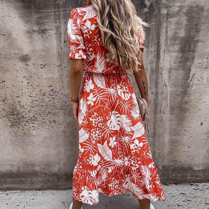 Women's floral buttoned maxi dress for vibrant summer days