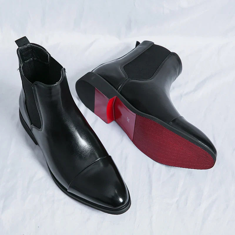 Men's ankle boots with red sole detail