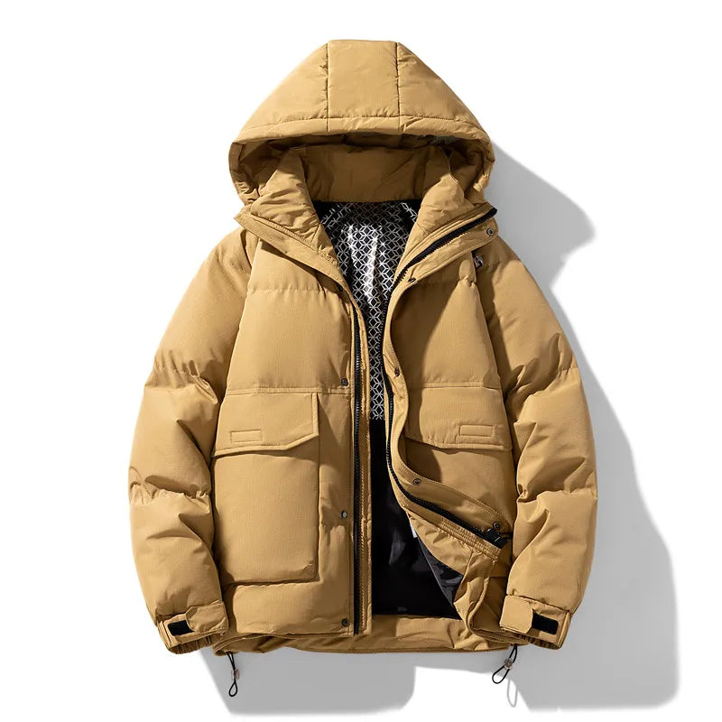 Oscar Hooded Quilted Puffer Jacket | Flap Pockets Relaxed Fit Puffer Jacket