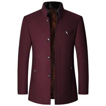 Elegant stand collar coat for men