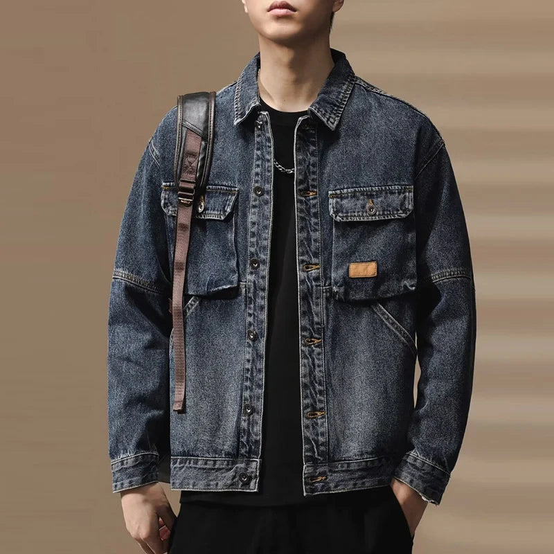 Men's spring/autumn loose fit denim jacket