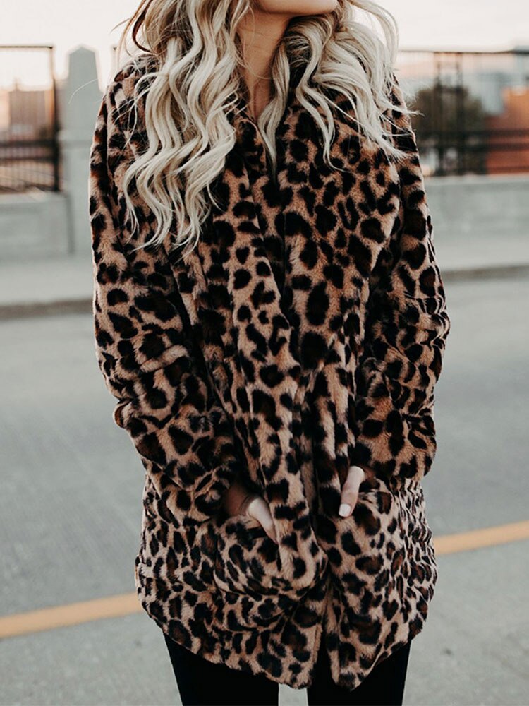 Women's leopard faux jacket for a bold, stylish look