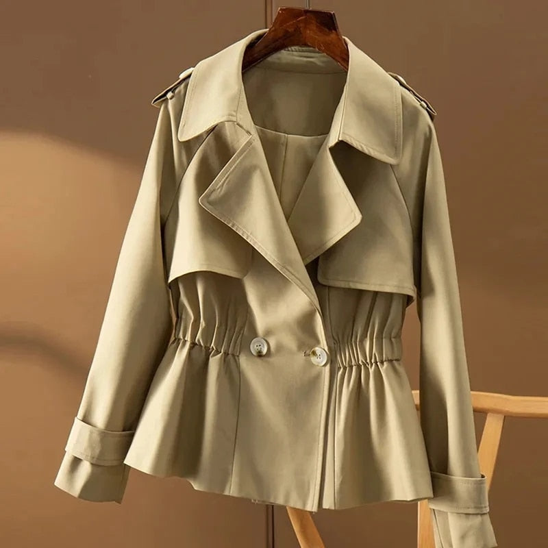 Women's cinched waist trench coat