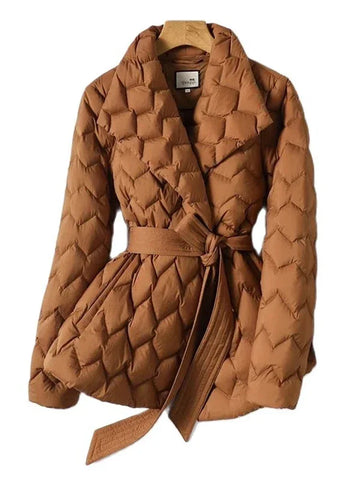 Women's diamond quilted design puffer jacket