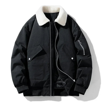 Men's bomber jacket with contrasting collar