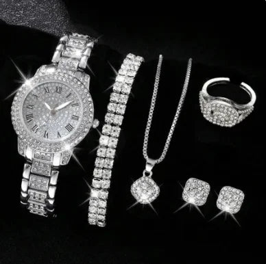 6-piece ladies watch and jewelry set