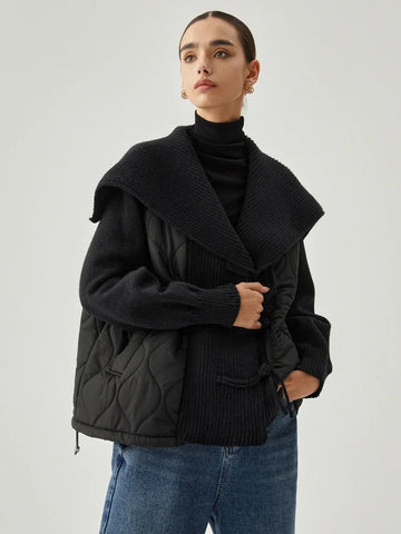 Women's quilted ribbed jacket