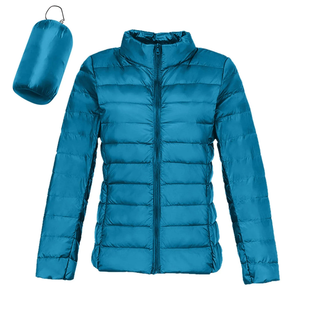 Women's ultra-lightweight down jacket with stand collar